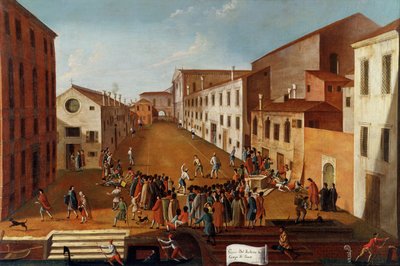 Gioco delle bocce nel Campo dei Gesuiti, Venezia da Gabriele Bella